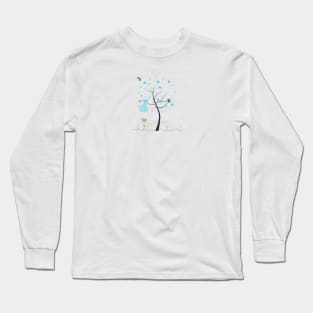 Baby shower greeting card. Baby boy. Made of heart tree Long Sleeve T-Shirt